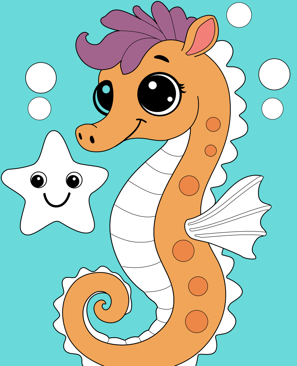 Sea Horse Coloring Book