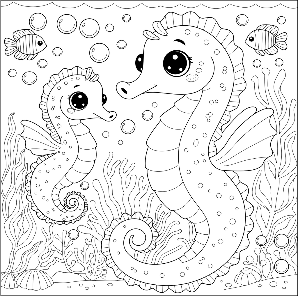 Sea Horse Coloring Book