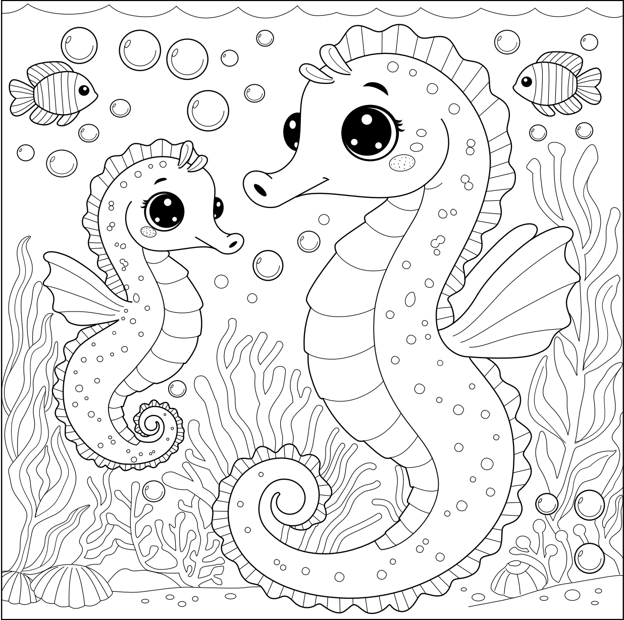 Sea Horse Coloring Book